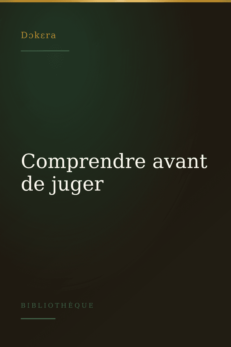 Couverture de « Comprendre avant de juger »